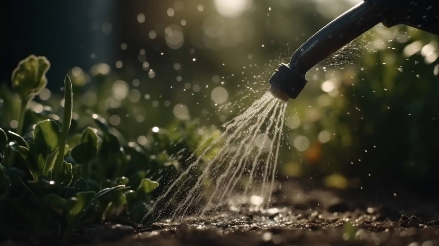 Gráfico colorido mostrando las necesidades de agua de varias plantas de interior y exterior.