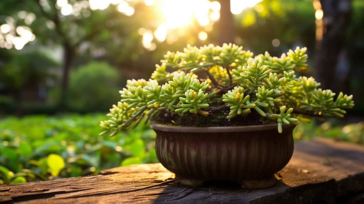Crassula Pellucida saludable y robusta creciendo en un jardín, mostrando su adaptabilidad y resistencia.